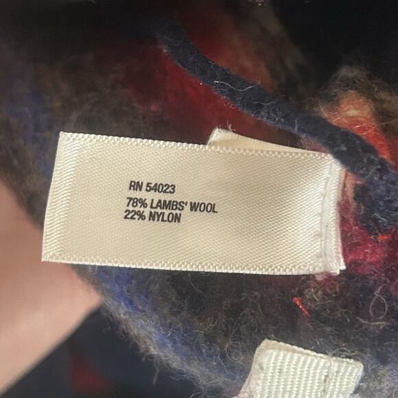 Gap Lambswool Cardigan Sweater Womens Small Long Sleeve Button Down Blue Aztec - Picture 3 of 9